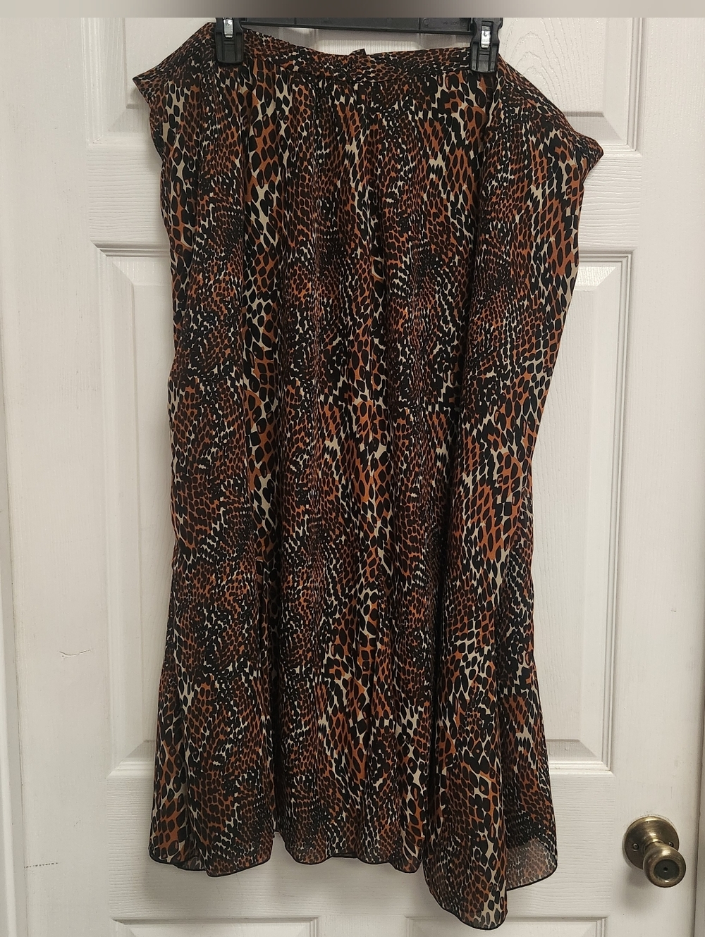 Animal Print Midi Skirt in Brown and Black